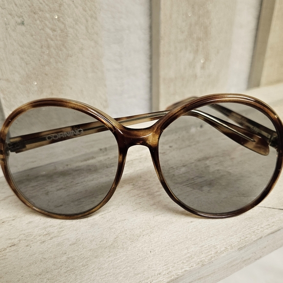 Vintage Oversized Round 70's Corning  Faux Tortoise Shell Eyeglasses 2023M Korea - Picture 7 of 10
